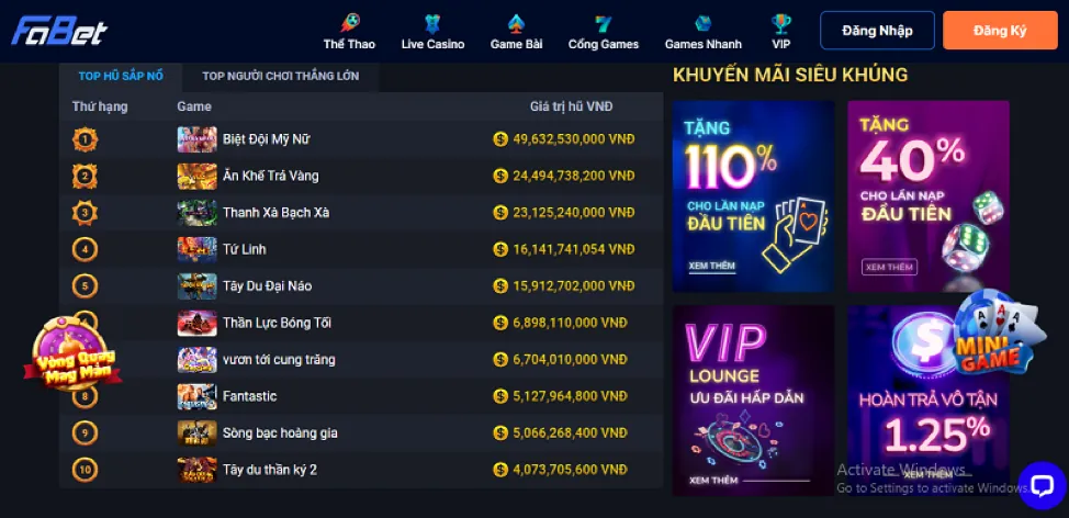 Hoàn trả cho trò chơi máy đánh bạc tại AW8 Link